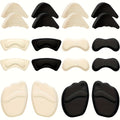 10 Pares de Almohadillas Ajustables para Talón y Dedos - Cojines Antideslizantes para el Antepié y Grips para Talones para Tacones Altos | Plantillas Ergonómicas en Blanco y Negro para Eventos Formales de Mujer, Trabajo y Comodidad Diaria