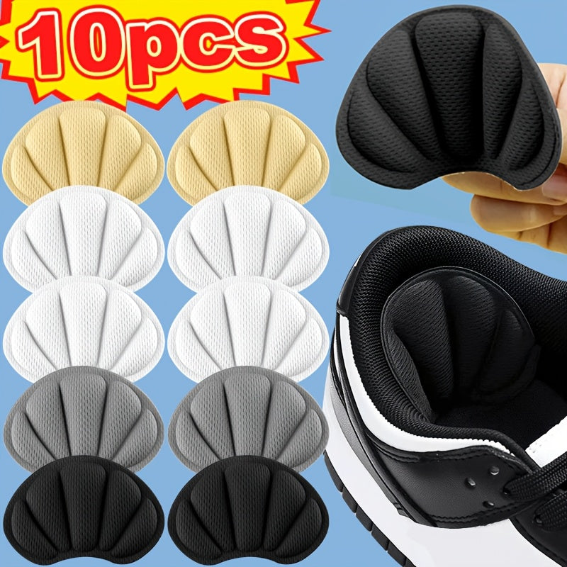 10 piezas de agarres para talón, almohadillas protectoras autoadhesivas antideslizantes - Plantillas gruesas, antideslizantes y amortiguadoras para mejorar la comodidad del calzado, prevenir ampollas y deslizamiento del talón. Adecuadas para zapatos casua